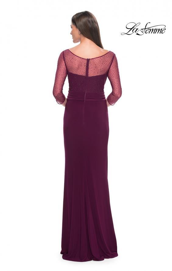 Picture of: Evening Gown with Illusion Rhinestone Sleeves in Dark Berry, Style: 31777, Detail Picture 3