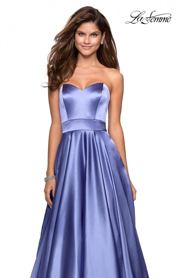 Picture of: Strapless Metallic Prom Gown with Empire Waist in Dark Periwinkle, Style: 27506, Detail Picture 4