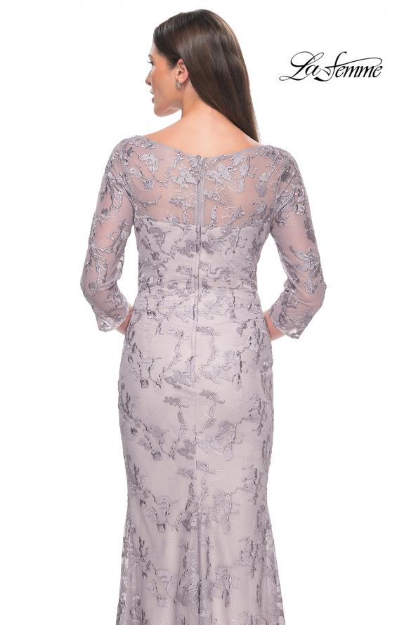 Picture of: Pastel Lace Mother of the Bride Gown with Three Quarter Sleeves in Dusty Lilac, Style: 31684, Detail Picture 2