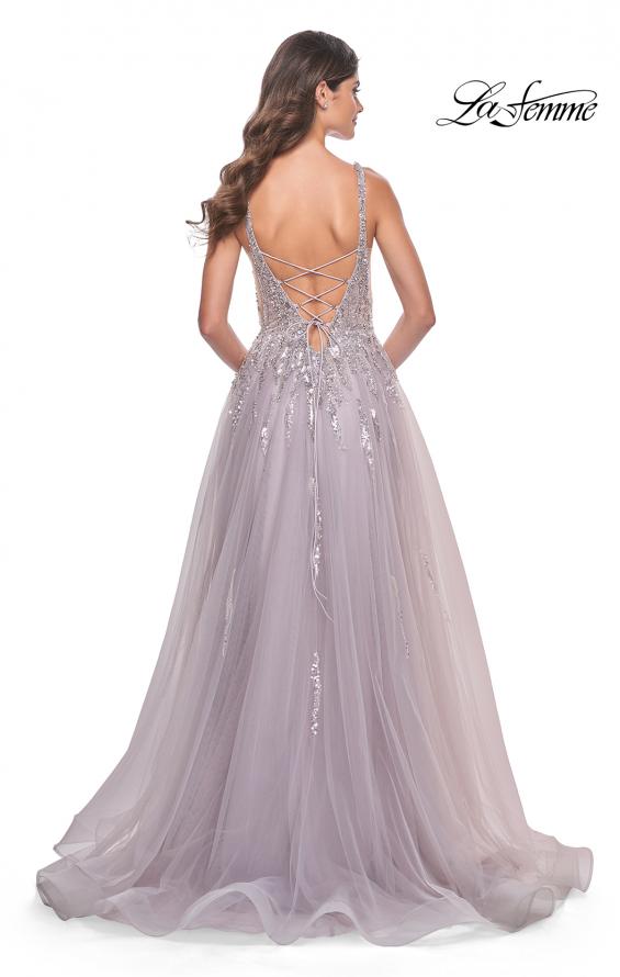 Picture of: A-Line Rhinestone and Beaded Embellished Prom Dress in Dusty Mauve, Style: 31995, Detail Picture 2
