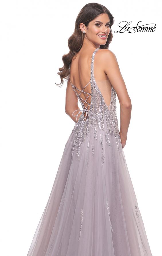 Picture of: A-Line Rhinestone and Beaded Embellished Prom Dress in Dusty Mauve, Style: 31995, Detail Picture 5