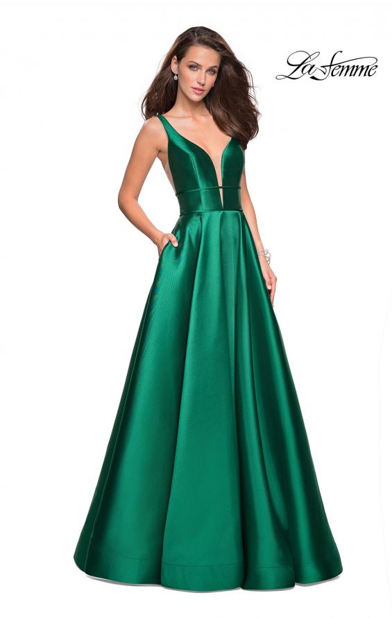 Picture of: A Line Sweetheart Prom Dress with Pockets in Emerald, Style: 26768, Detail Picture 1