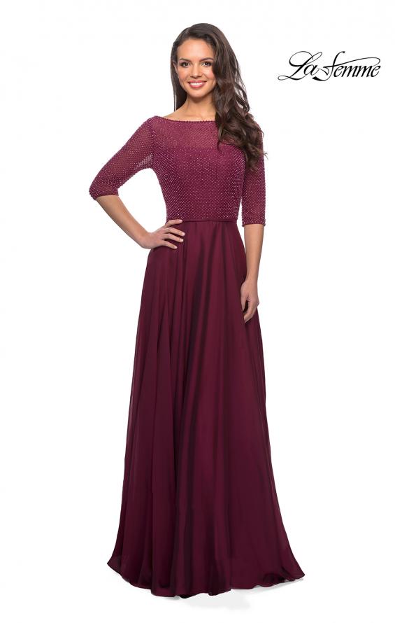 Picture of: Modern gown with beaded bodice and empire waist in Garnet, Style: 25011, Detail Picture 1