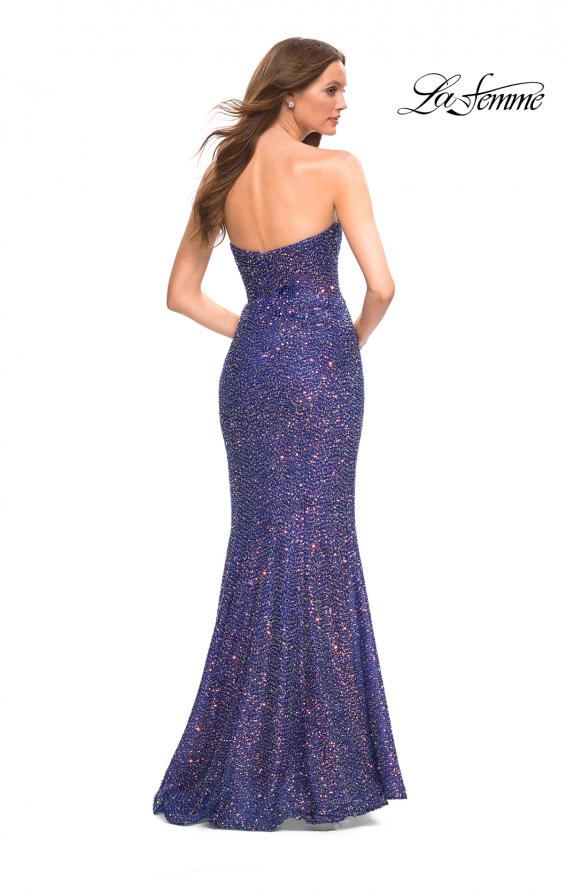 Picture of: Unique Long Sequin Strapless Gown with Sweetheart Top in Purple, Style: 30743, Detail Picture 4