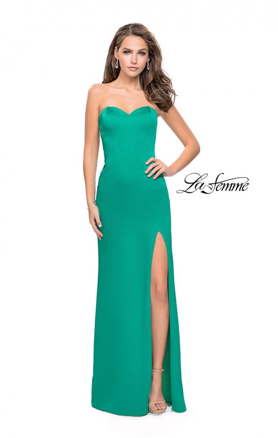 Picture of: Long Strapless Form Fitting Dress with Beaded Straps in Jade, Style: 26253, Detail Picture 5