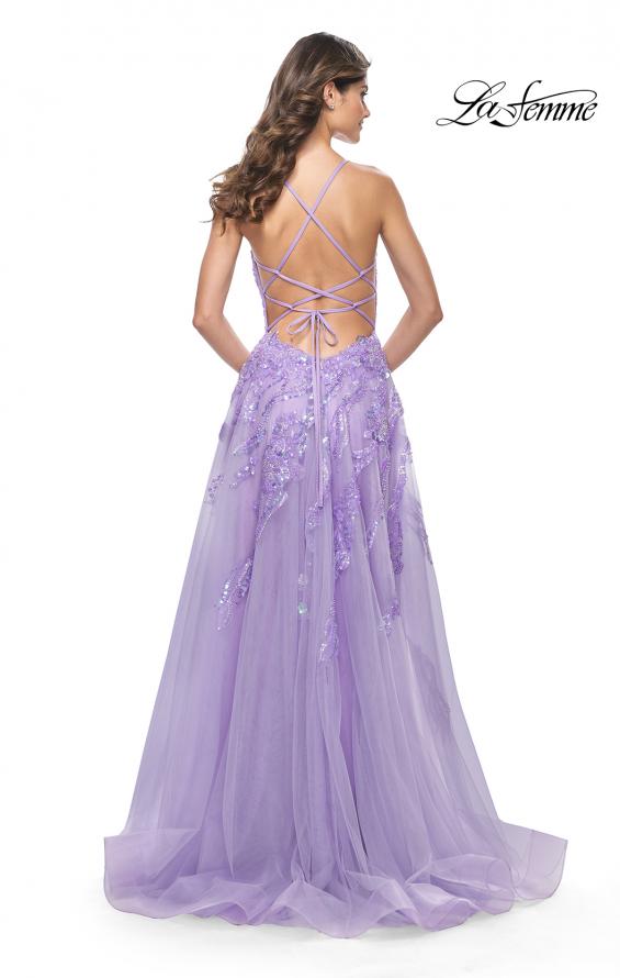 Picture of: Fabulous A-Line Gown Embellished with Sequin Beaded Applique in Lavender, Style: 32032, Detail Picture 8