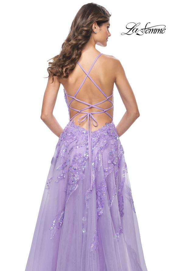 Picture of: Fabulous A-Line Gown Embellished with Sequin Beaded Applique in Lavender, Style: 32032, Detail Picture 10
