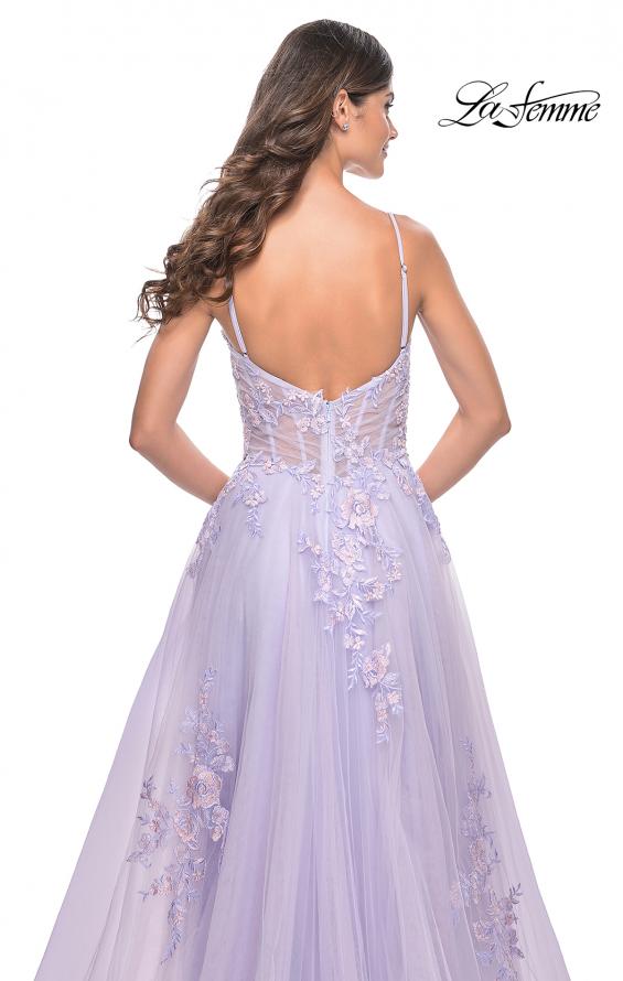 Picture of: A-Line Tulle Prom Dress with Scattered Lace Applique in Lavender, Style: 31939, Detail Picture 15