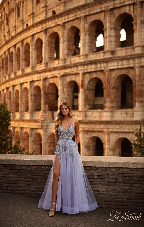 Picture of: Two Tone Lace Embellished Tulle Prom Dress in Lavender, Style: 32288, Detail Picture 4