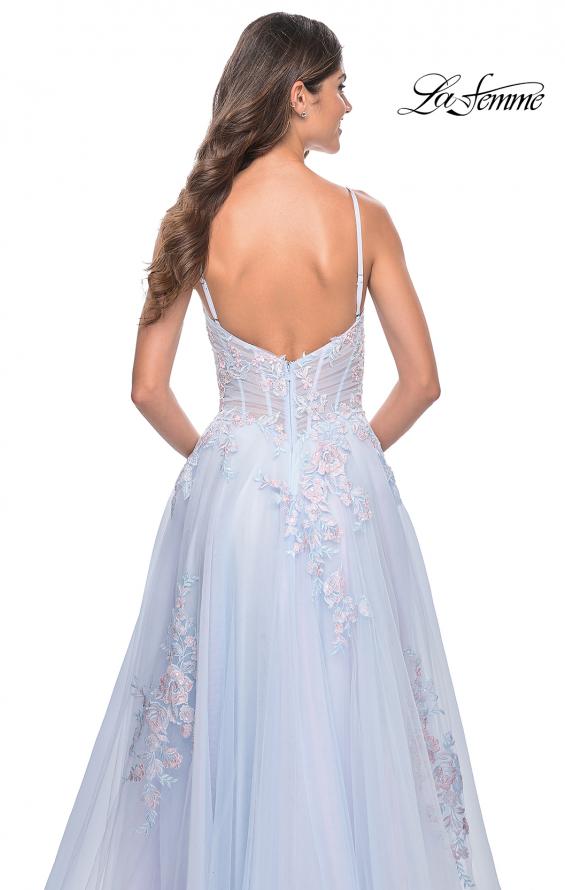 Picture of: A-Line Tulle Prom Dress with Scattered Lace Applique in Light Blue, Style: 31939, Detail Picture 6