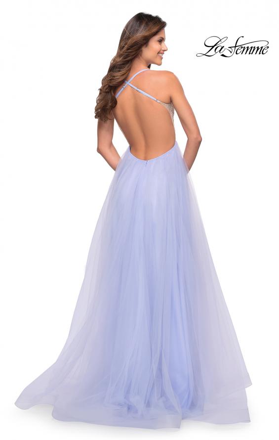 Picture of: Tulle Ball Gown with Jeweled Top and Pockets in Light Periwinkle, Style: 30697, Detail Picture 2