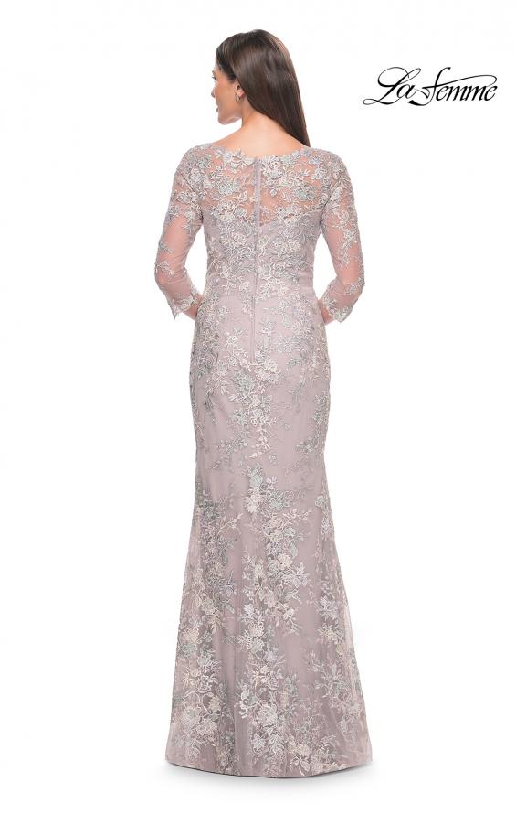 Picture of: Embroidered Lace Fitted Gown for Mother of the Bride in Mauve, Style: 31804, Back Picture