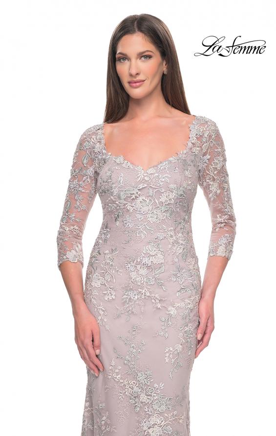 Picture of: Embroidered Lace Fitted Gown for Mother of the Bride in Mauve, Style: 31804, Detail Picture 1