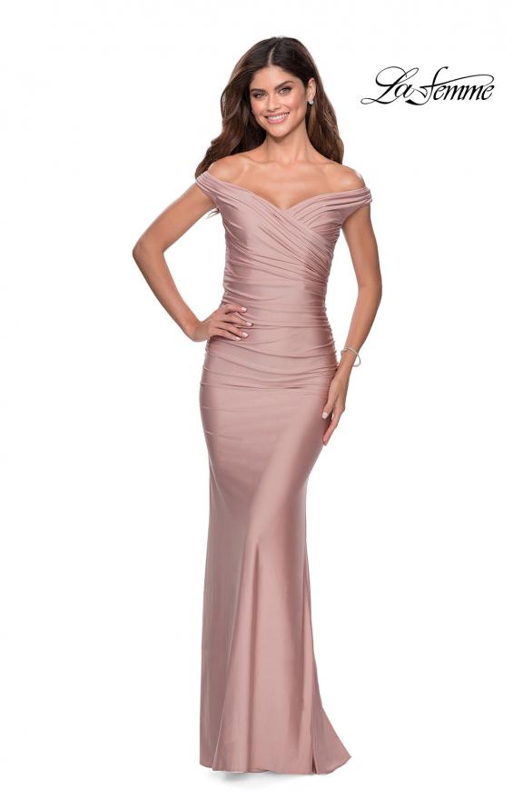 Picture of: Off the Shoulder Prom Dress with Sweetheart Neckline in Mauve, Style: 28450, Detail Picture 6