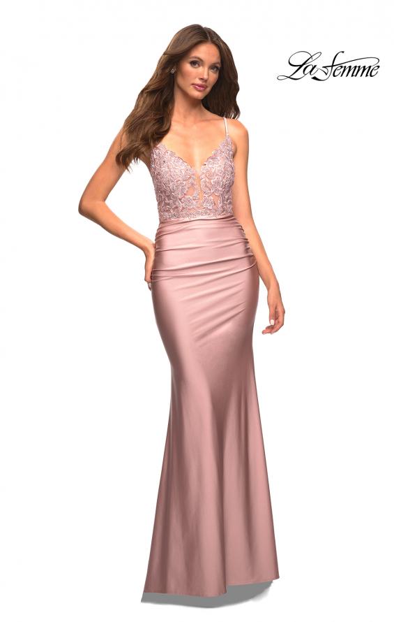 Picture of: Prom Dress with Beautiful Lace Bodice and Jersey Skirt in Pink, Style: 30466, Detail Picture 7
