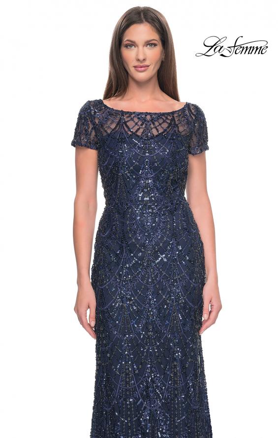 Picture of: Gorgeous Vintage Beaded Mother of the Bride Dress in Navy, Style: 31709, Main Picture