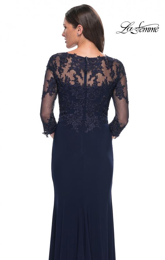 Picture of: Lace and Net Jersey Gown with Illusion Sleeves in , Style: 30384, Detail Picture 14
