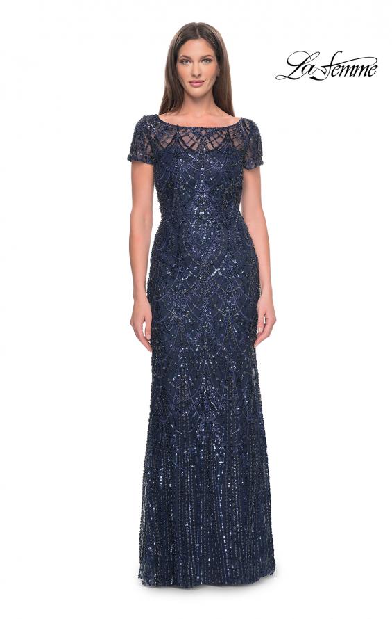 Picture of: Gorgeous Vintage Beaded Mother of the Bride Dress in Navy, Style: 31709, Detail Picture 1