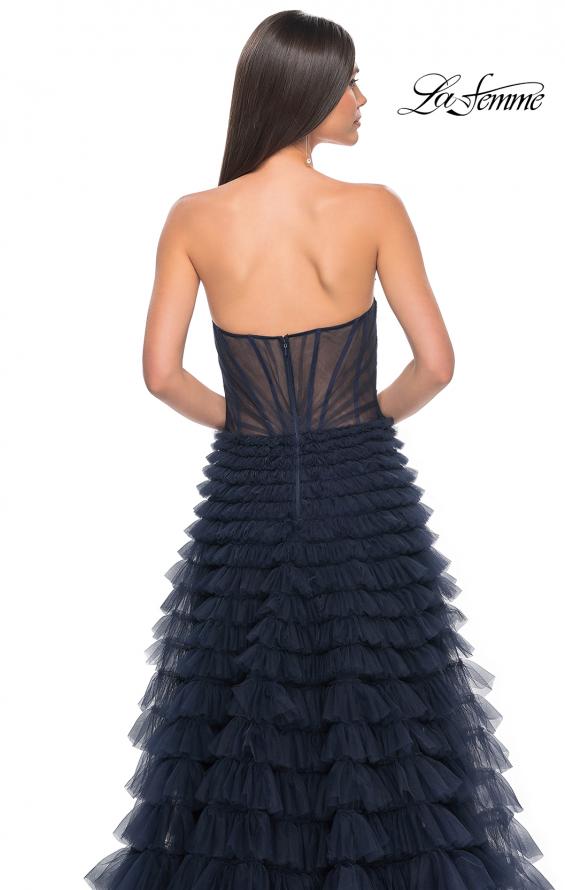 Picture of: A-Line Ruffle Tulle Prom Dress with Sweetheart Top in Navy, Style: 32283, Detail Picture 6