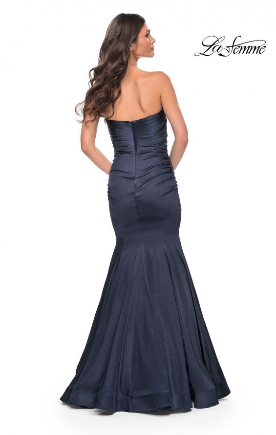 Picture of: Strapless Mermaid Stretch Satin Prom Dress in Blue, Style: 31980, Detail Picture 7