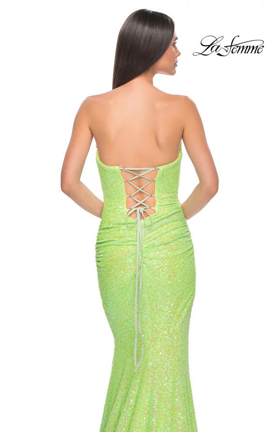 Picture of: Strapless Sweetheart Mermaid Sequin Prom Gown in Neon Green, Style: 32092, Detail Picture 6