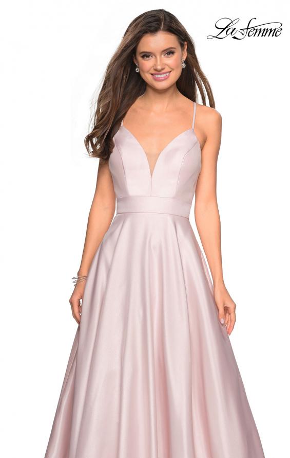 Picture of: Simple A-Line Long Prom Dress with Pockets in Pale Pink, Style: 27823, Detail Picture 1