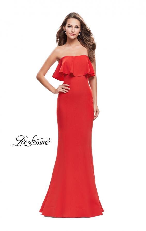 Picture of: Strapless Mermaid Prom Dress with Ruffles in Poppy Red, Style: 25419, Main Picture