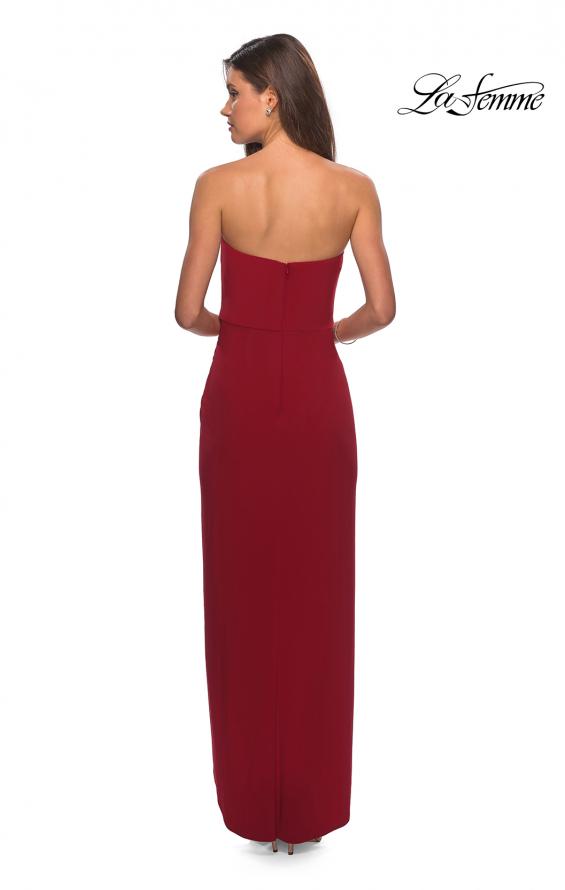 Picture of: Long Strapless Jersey Dress with Side Ruching in Red, Style: 28204, Detail Picture 2