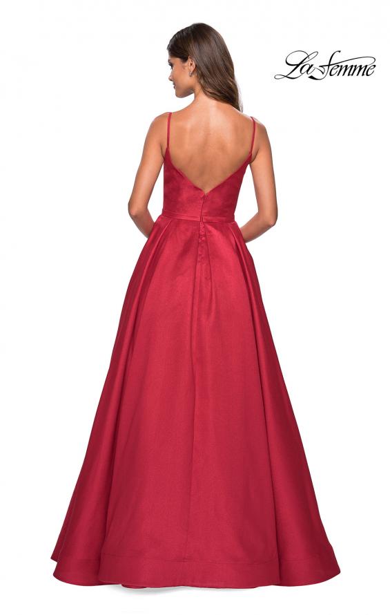 Picture of: Elegant Long Ball Gown with Empire Waist and V Back in Red, Style: 27447, Back Picture