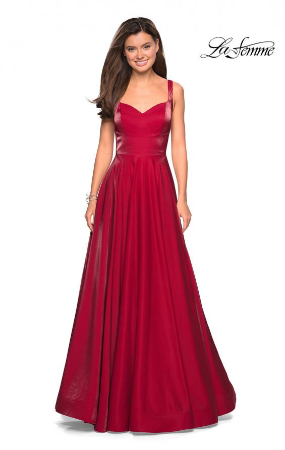 Picture of: Sweetheart Neckline Satin Long Prom Gown in Red, Style: 27227, Detail Picture 2