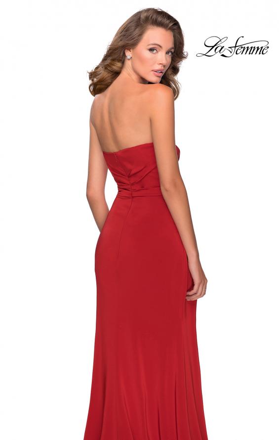 Picture of: Strapless Jersey Prom Dress with All Over Ruching in Red, Style: 28334, Detail Picture 2