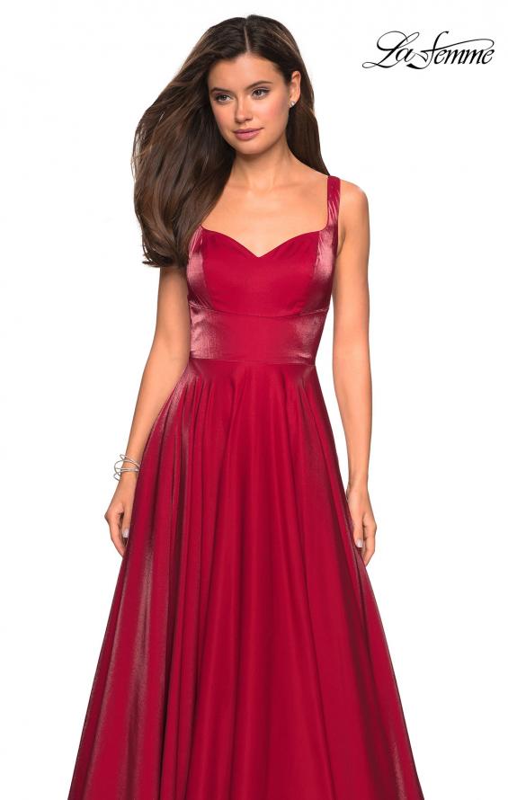 Picture of: Sweetheart Neckline Satin Long Prom Gown in Red, Style: 27227, Detail Picture 5
