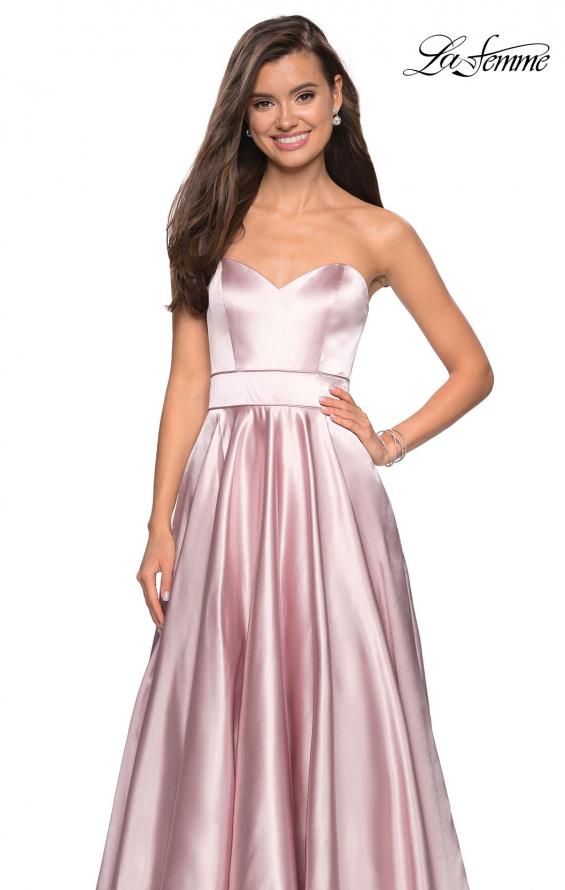 Picture of: Strapless Metallic Prom Gown with Empire Waist in Rose Gold, Style: 27506, Detail Picture 5