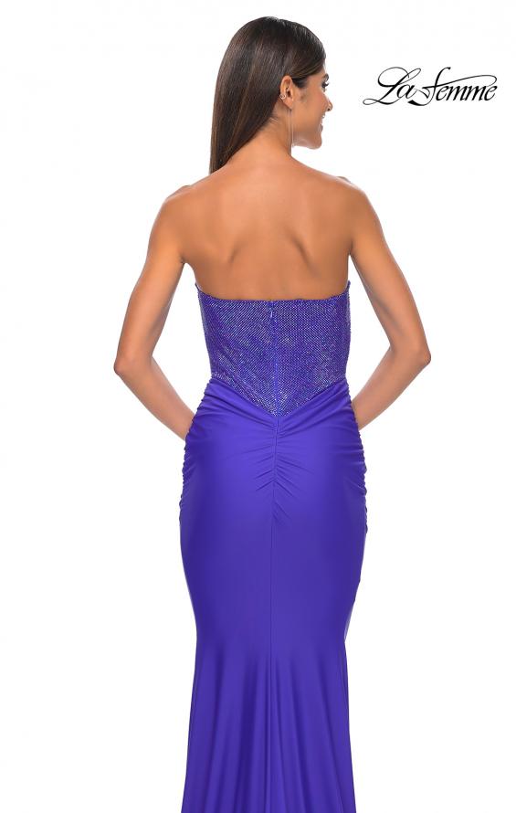 Picture of: Sweetheart Rhinestone Fishnet Bodice Dress with Fitted Skirt in Royal Blue, Style: 32069, Detail Picture 6