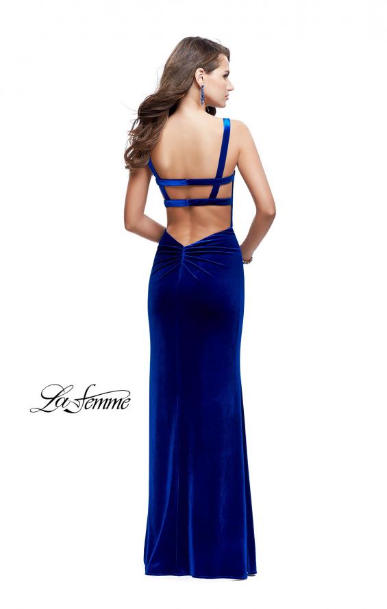 Picture of: Long Velvet Dress with Sweetheart Neckline in Royal Blue, Style: 25375, Back Picture