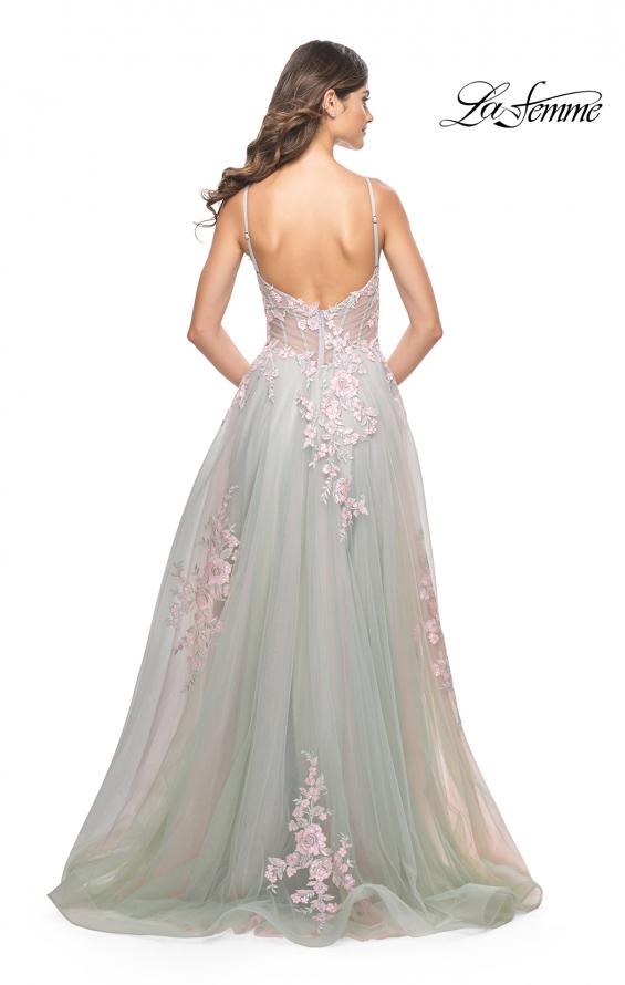 Picture of: A-Line Tulle Prom Dress with Scattered Lace Applique in Sage, Style: 31939, Detail Picture 9