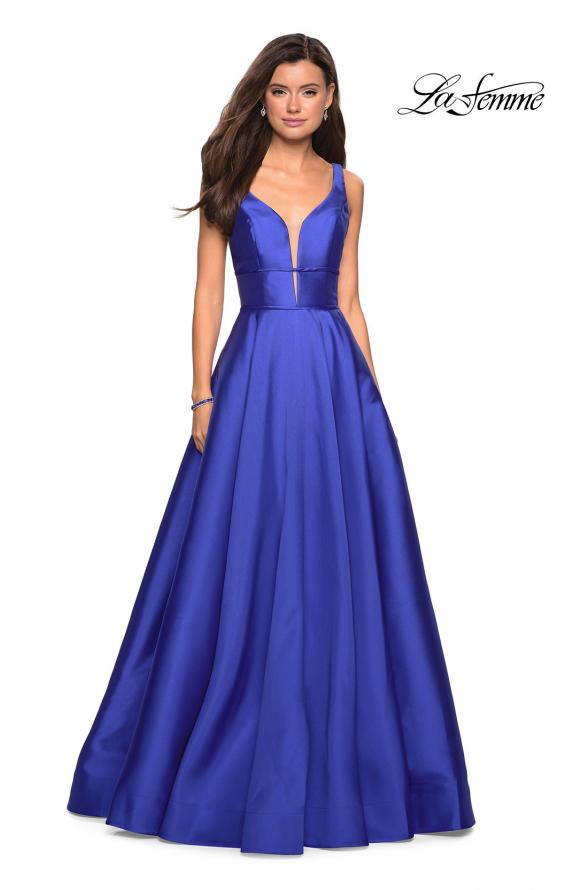 Picture of: A Line Sweetheart Prom Dress with Pockets in Sapphire Blue, Style: 26768, Detail Picture 7