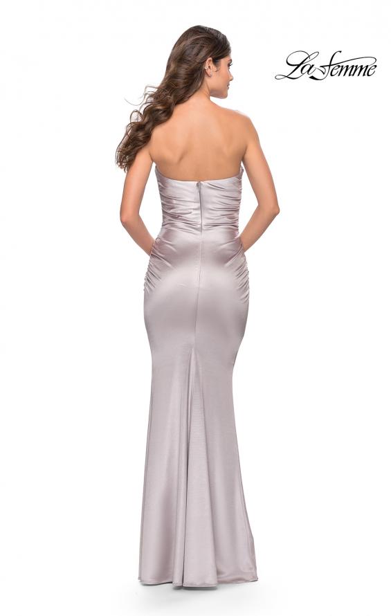 Picture of: Chic Strapless Liquid Jersey Gown with Ruching in Silver, Style: 31189, Detail Picture 16