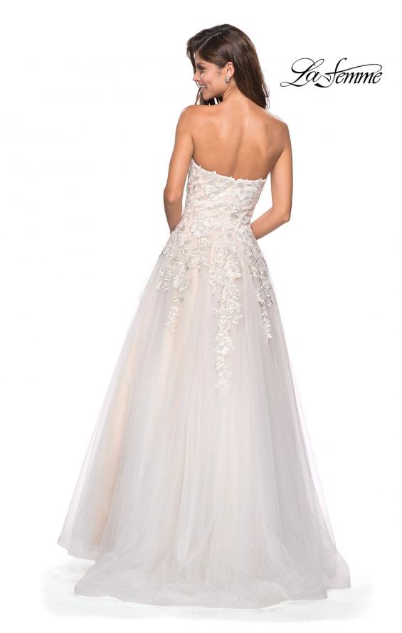 Picture of: Lace Bodice Tulle Prom Dress with Sweetheart Neckline in White Nude, Style: 27508, Back Picture