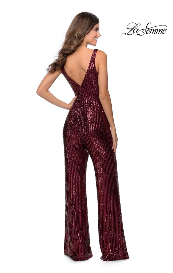 Picture of: Chic Sequin Jumpsuit with V-Neckline in Wine, Style: 28722, Detail Picture 2