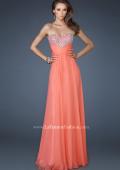 Picture of: Strapless Chiffon Gown with Fitted Empire Waist in Orange, Style: 18304, Detail Picture 2