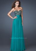 Picture of: A-line Chiffon Gown with Sequin Bodice and Beading in Green, Style: 18581, Detail Picture 2
