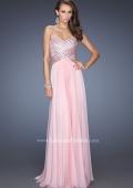Picture of: Strapless Long Chiffon Prom Dress with Bejeweled Bodice in Pink, Style: 19321, Main Picture
