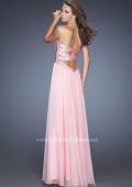 Picture of: Strapless Long Chiffon Prom Dress with Bejeweled Bodice in Pink, Style: 19321, Back Picture