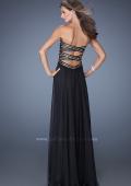 Picture of: Strapless Long Chiffon Prom Dress with Bejeweled Bodice in Black, Style: 19321, Detail Picture 2