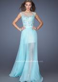 Picture of: Fitted Long Prom Dress with Detachable Chiffon Skirt in Blue, Style: 19746, Main Picture