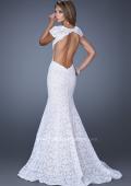 Picture of: Cap Sleeve Lace Mermaid Dress with Open Back in White, Style: 20117, Detail Picture 5