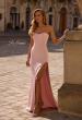 Picture of: Fitted Strapless Dress with Rhinestone Embellished Neckline and Slit in Orchid Pink, Style 32799, Main Picture