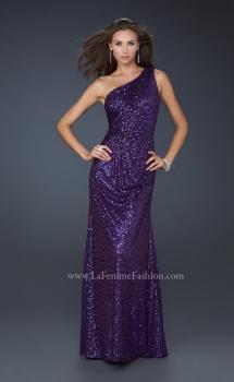 Picture of: One Shoulder Sequined Long Prom Dress in Purple, Style: 17018, Main Picture