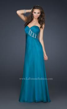 Picture of: Chiffon Prom Dress with Beading and Sweetheart Neck in Blue, Style: 17180, Main Picture